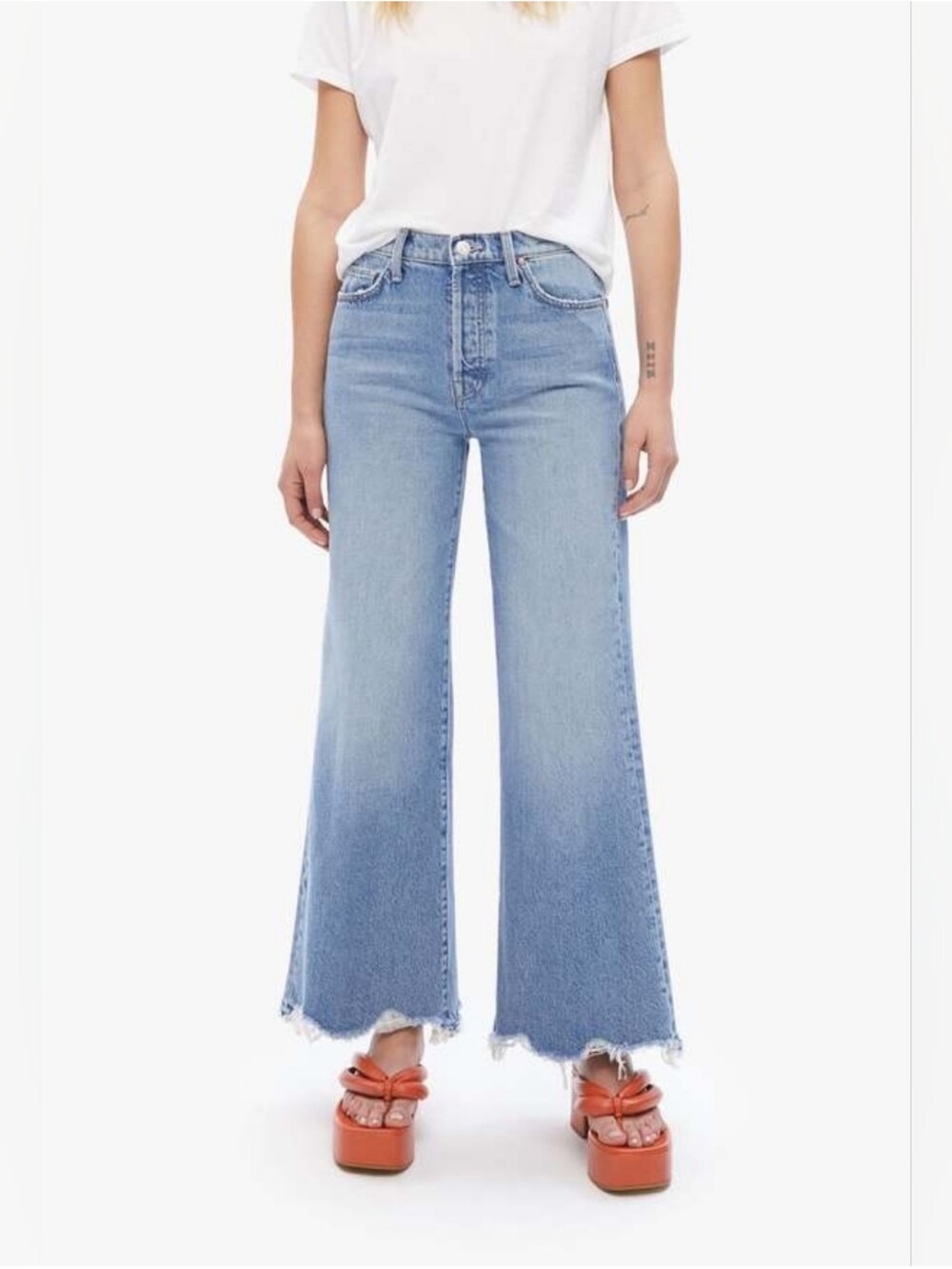 Mother The Tomcat Roller Chew Jeans Look Before You Leap Wide Leg High Rise 25